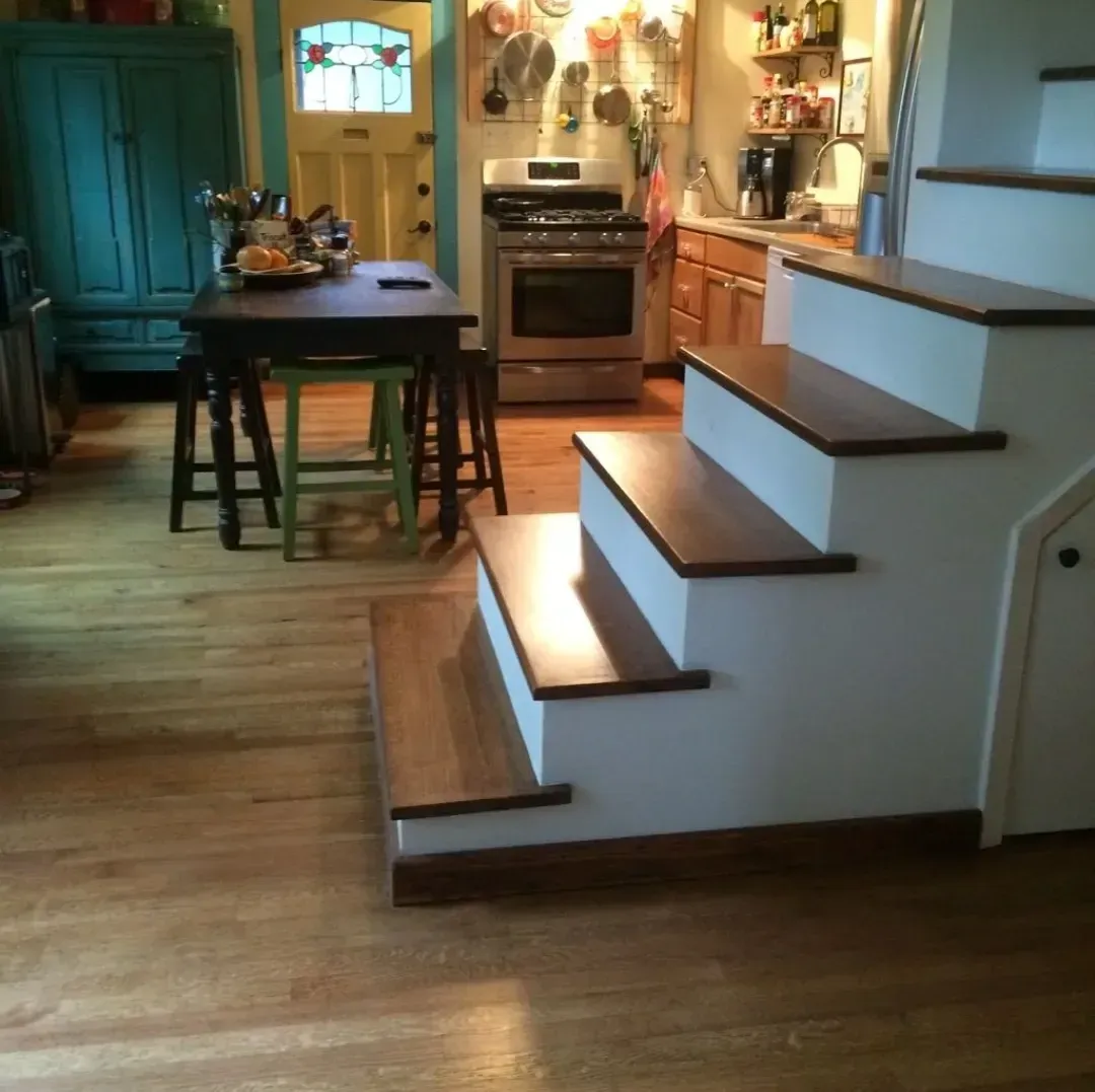 Oak stair treads with returns